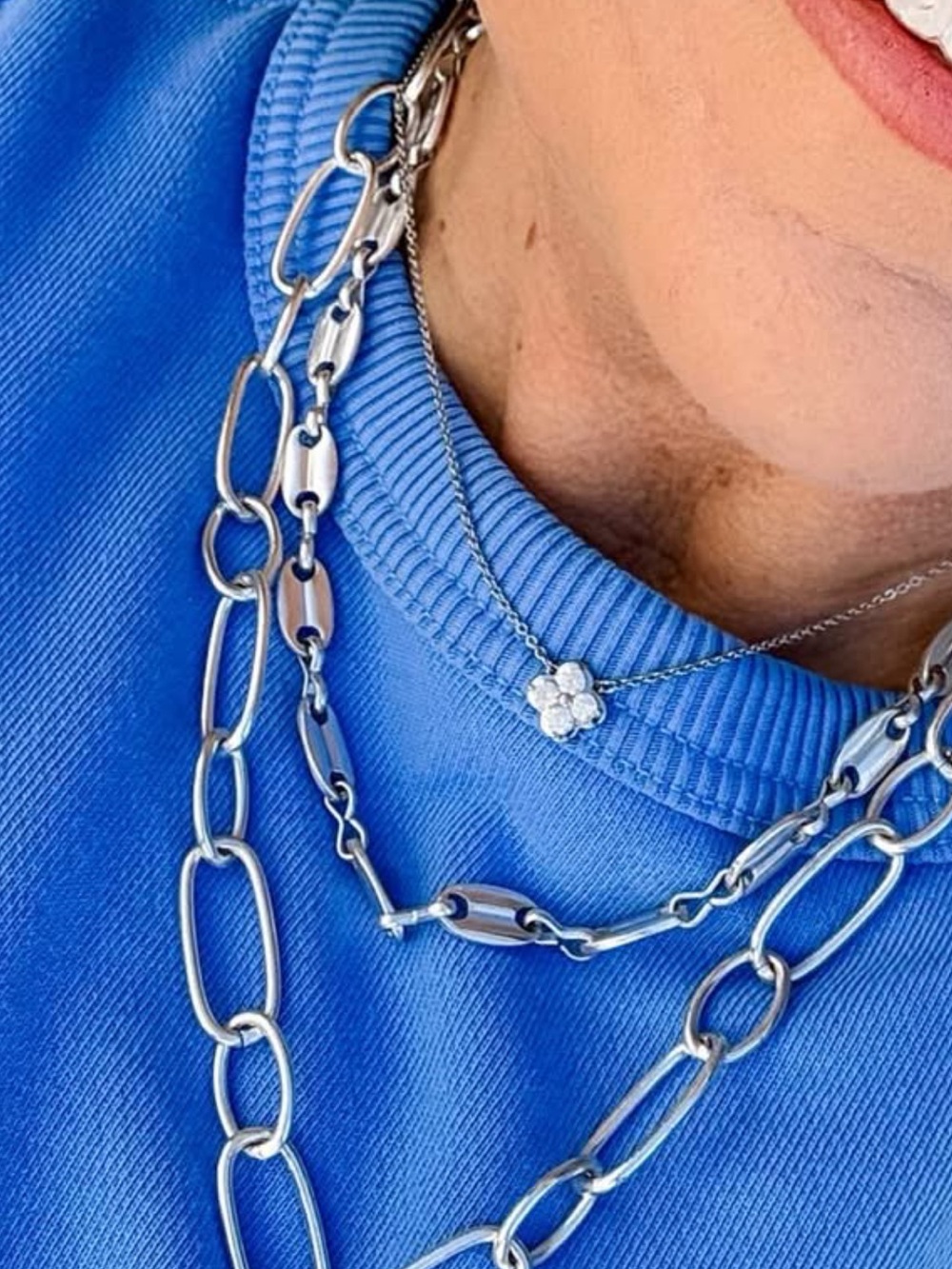 Park Lane “MONROE” Silver Chain Quatrefoil Necklace